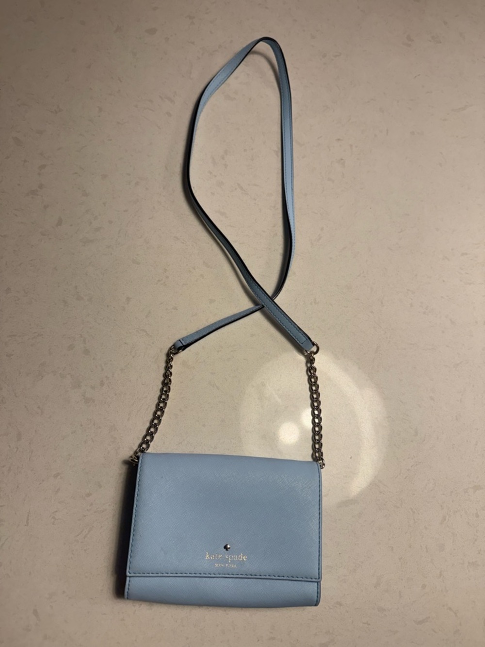 kate spade light blue chain-strap crossbody wallet - Picture 2 of 4